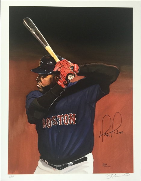 David Ortiz Signed Limited Edition 17" x 22" Color Lithograph by James Fiorentino (PSA/JSA Guaranteed)