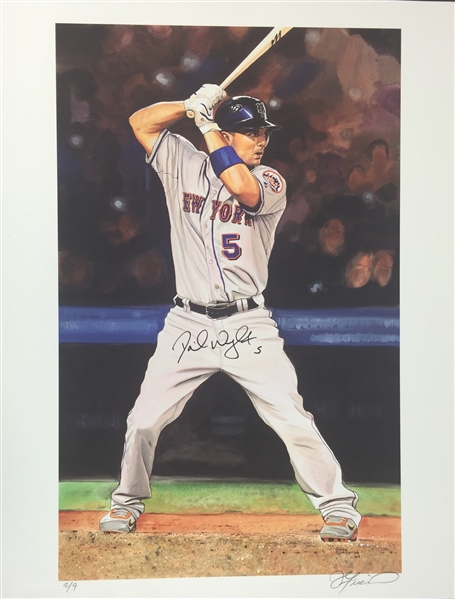 David Wright Signed Limited Edition 17" x 22" Color Lithograph by James Fiorentino (PSA/JSA Guaranteed)