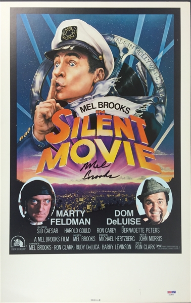 Mel Brooks Signed Original 14" x 22" Window Card for "Silent Movie" (PSA/DNA)