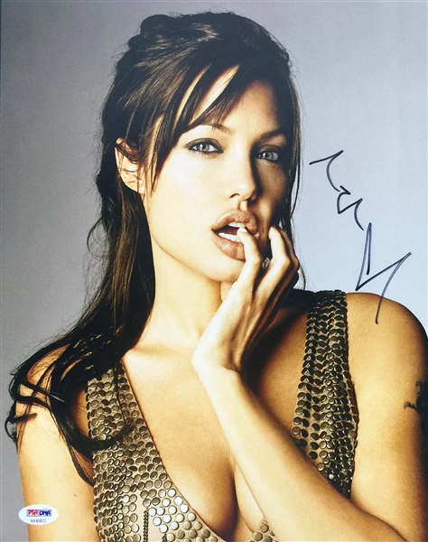 Angelina Jolie Sexy Signed 11" x 14" Color Photo (PSA/DNA)