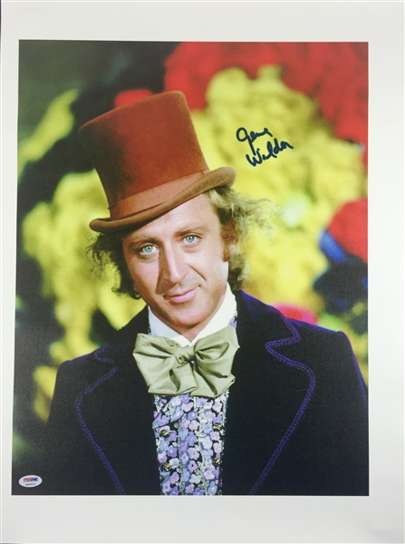 Gene Wilder Signed 18" x 24" Canvas Print as Willy Wonka (PSA/DNA)