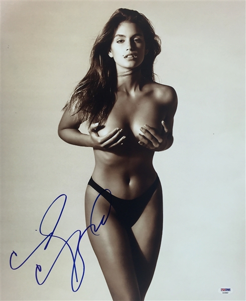 Cindy Crawford Stunning Signed 16" x 20" Herb Ritts Photo (PSA/DNA)
