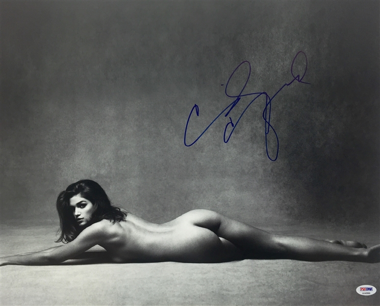 Spectacular Cindy Crawford In-Person Signed 16" x 20" Nude Photograph (PSA/DNA)
