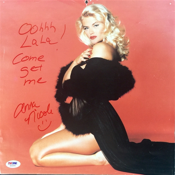 Anna Nicole Smith Signed 12" x 12" Calendar Page with Great Inscription (PSA/DNA)
