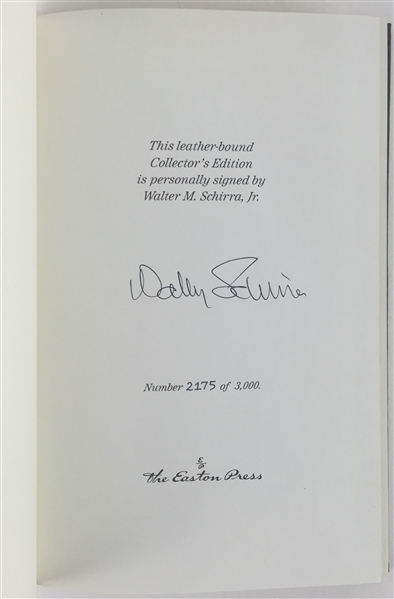 Wally Schirra Signed Easton Press Leather Bound First Edition Book: "Schirras Space" (PSA/JSA Guaranteed)
