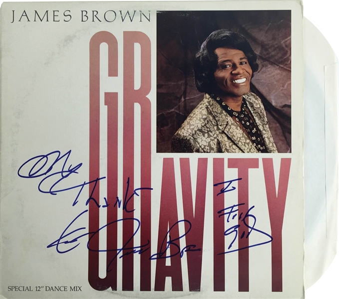 James Brown Signed "Gravity" Record Album with "I Feel Good" Inscription (PSA/DNA)