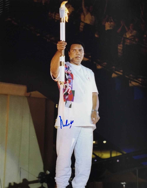 Muhammad Ali Signed 11" x 14" Color Photo from 1996 Olympic Ceremonies (PSA/DNA)