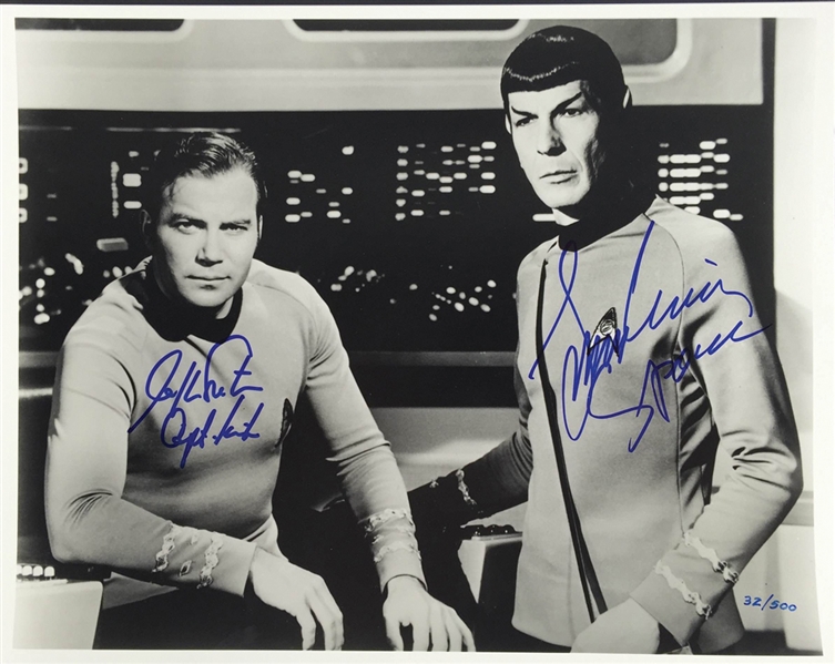 Star Trek: William Shatner & Leonard Nimoy Signed 11" x 14" B&W Photo with Character Names (PSA/DNA)