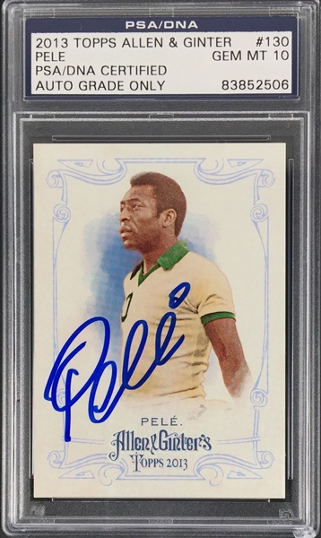 Pele Signed 2013 Topps Allen & Ginter Trading Card - PSA/DNA Graded GEM MINT 10!
