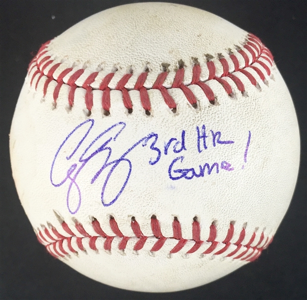 Corey Seager Signed & Game Used OML Baseball from 9-23-15 Game vs. DBacks w/"3rd HR Game" Inscription (JSA & MLB Holo)