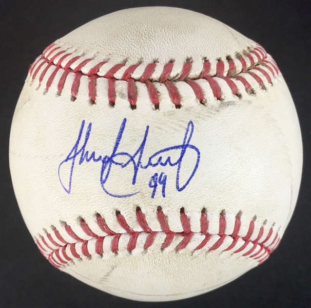 Jake Arrieta Signed & Game Used OML Baseball :: 8/4/2015 CHC vs. PIT :: Arrieta Shut Out Victory! (MLB Holo & PSA/DNA)
