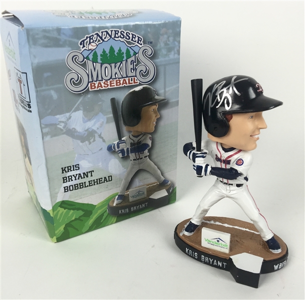 Kris Bryant Signed 2014 Tennessee Smokie (Cubs AA Club) Bobblehead Doll with Original Box (JSA)