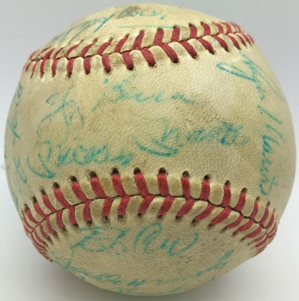 1961 Yankees Vintage Team Signed OAL Baseball w/ Mantle, Maris & No Club House Signatures! (PSA/DNA)