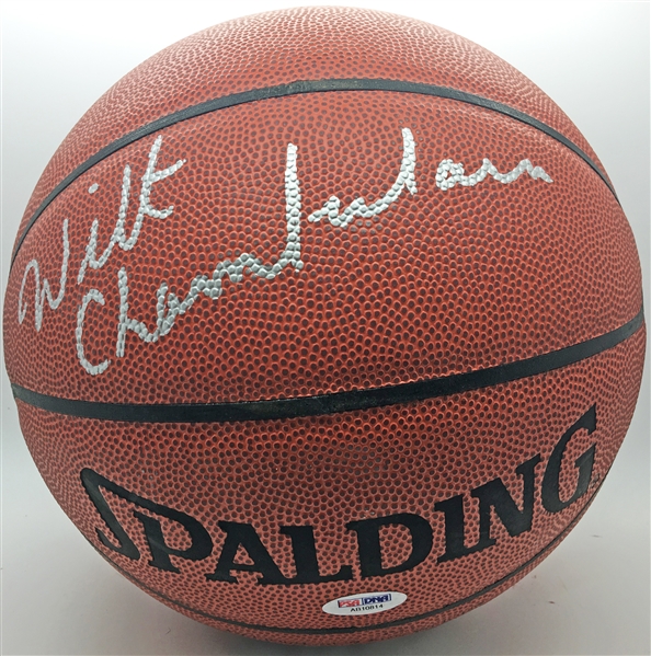 Wilt Chamberlain Signed I/O Basketball PSA/DNA Graded GEM MINT 10!