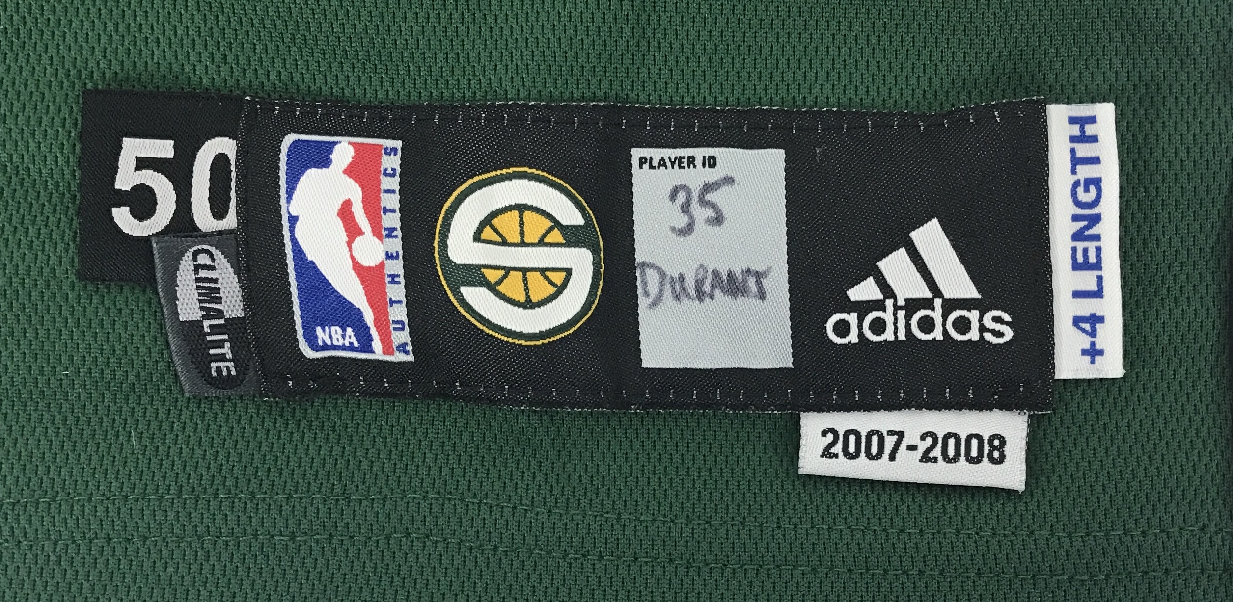 2008 Kevin Durant Seattle Super Sonics Adidas NBA Jersey Size