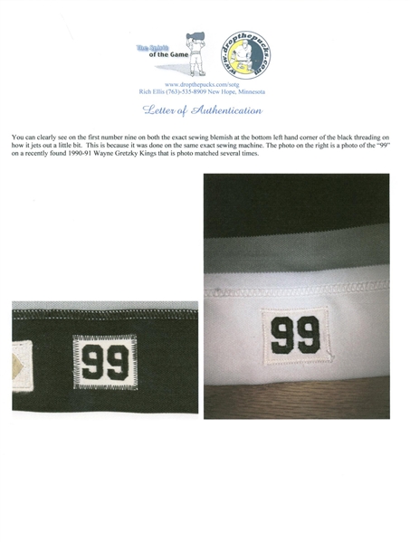Wayne Gretzky Game Used/Worn 1990 LA Kings Jersey Mears Graded PERFECT A-10!