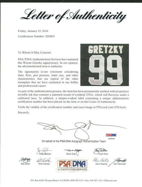 Wayne Gretzky Game Used/Worn 1990 LA Kings Jersey Mears Graded PERFECT A-10!