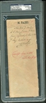Alexander Cartwright Twice Signed Promise Note/Check Originating From Barry Halper! (PSA/DNA)