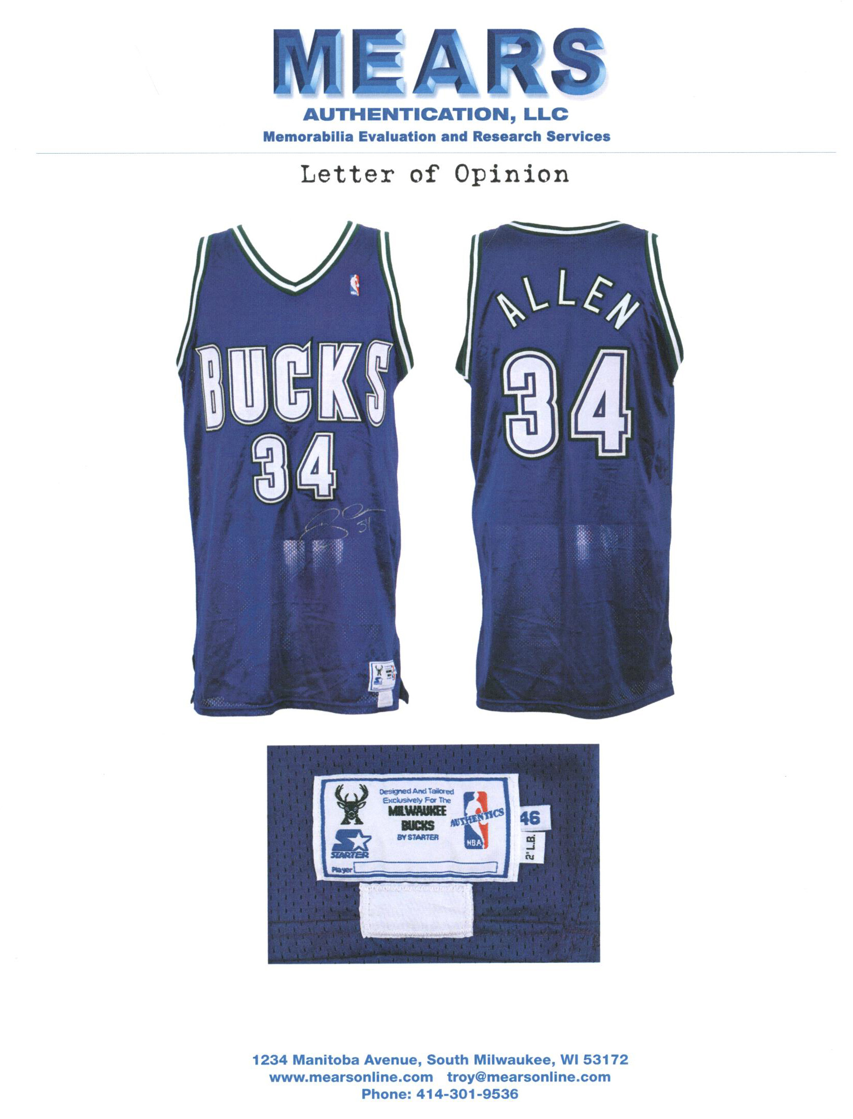 ray allen signed jersey