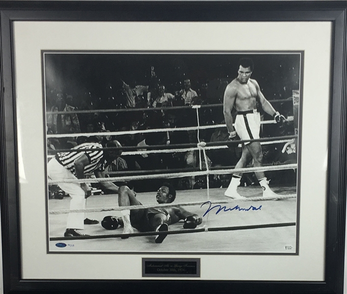 Muhammad Ali Signed & Framed 16" x 20" George Forman Photograph (Steiner & Online Authentics)