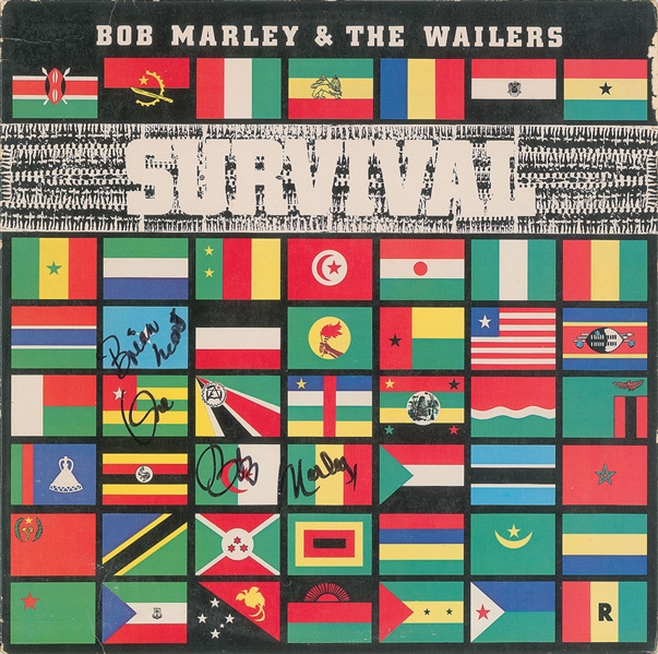 Bob Marley Near-Mint Signed "Survival" Album w/ "One Heart" Inscription! (Beckett)