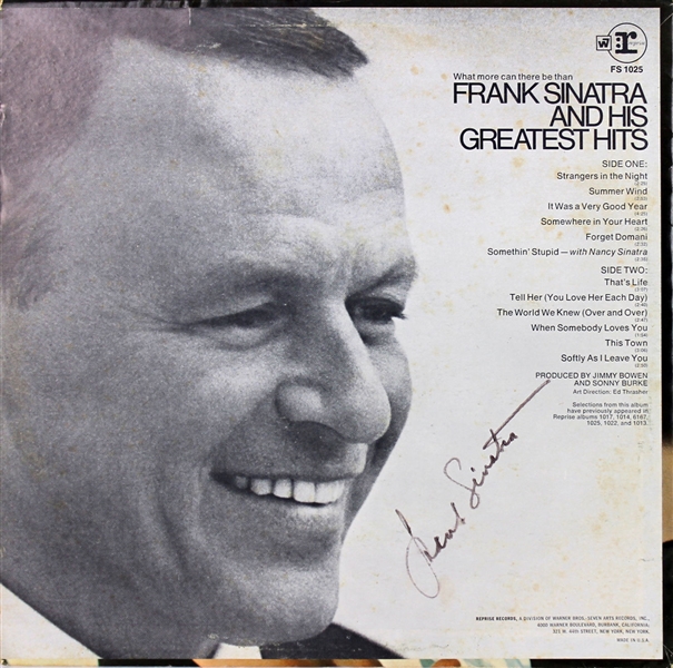 Frank Sinatra Vintage Signed "Greatest Hits" Album Cover (BAS/Beckett)