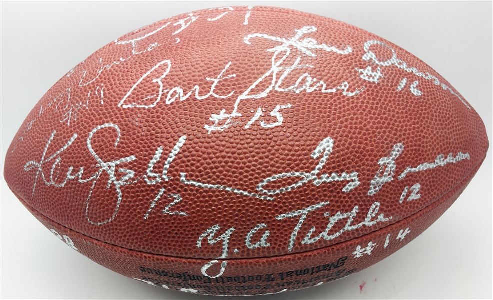 NFL Legends Signed Football w/ Starr, Namath, Unitas & Others! (JSA)