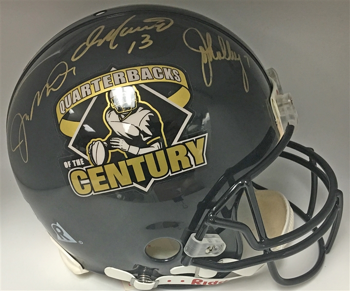 QBs of The Century Multi-Signed Full Size PRO LINE Helmet w/ Unitas, Montana & Others (JSA)