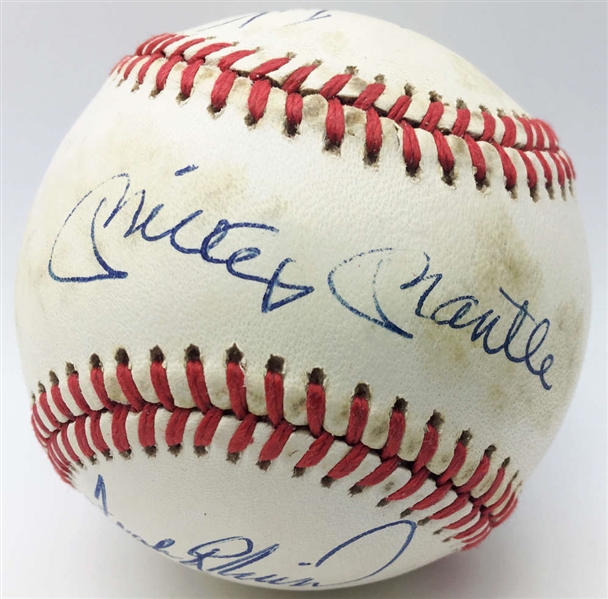 Triple Crown Winners Multi-Signed OAL Baseball w/ Mantle! (JSA)