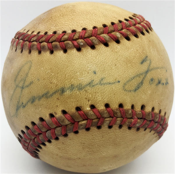 Jimmie Foxx Stunning Single Signed Baseball w/ Exceptional Bold Autograph! (Beckett)