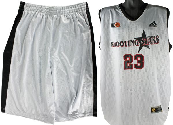 LeBron James Game Used High School Era NE Ohio Shooting Stars Complete Uniform MEARS Graded A10 & Coach LOA)