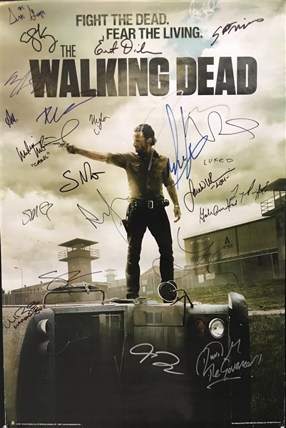 The Walking Dead Cast Signed 24" x 36" Poster w/ 24 Autographs! (Beckett/BAS Guaranteed)