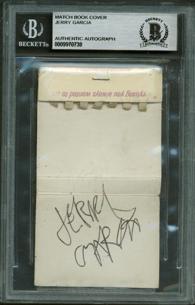 The Grateful Dead: Jerry Garcia Signed 1.5" x 2" Match Booklet (Beckett)