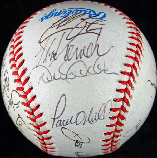 1998 World Series Champion NY Yankees Limited Edition Vintage Team Signed OAL Baseball w/ an Impressive 20 Members Including Jeter & Rivera! (PSA/DNA)
