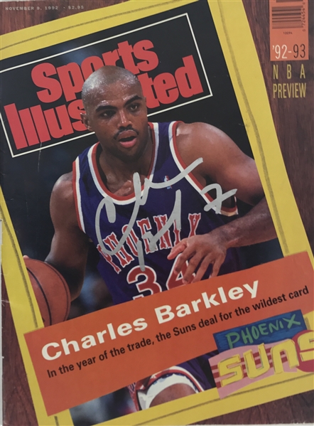 Charles Barkley Signed November 1992 Sports Illustrated Magazine (Beckett/BAS Guaranteed)