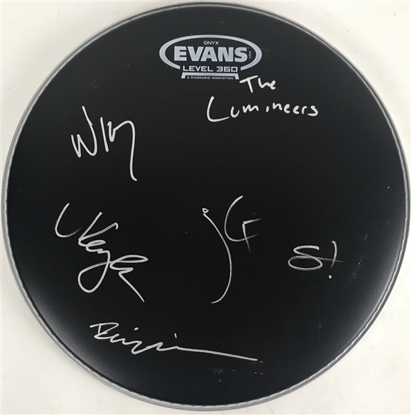 The Lumineers Group Signed 12-Inch Drumhead (Beckett/BAS Guaranteed)
