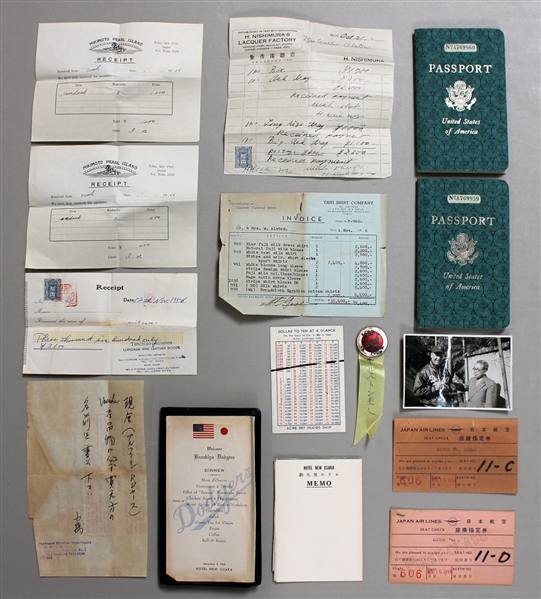 One-of-a-Kind Walter Alston Signed Passport from 1956 Tour of Japan (BAS/Beckett)