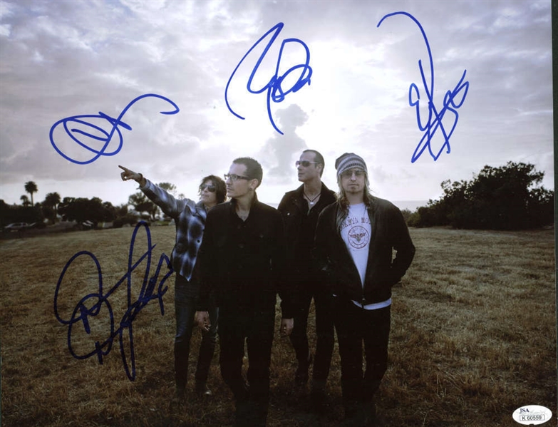 Stone Temple Pilots Signed 11" x 14" Color Photograph w/ Chester Bennington! (JSA)