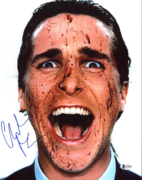 Christian Bale Signed 11" x 14" Photo from "American Psycho" (BAS/Beckett)
