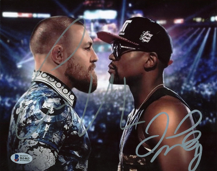 Superfight: Conor McGregor & Floyd Mayweather Jr. Signed 8" x 10" Color Photograph (Beckett)