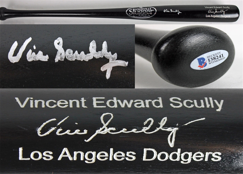 Vin Scully Signed Personal Model Louisville Slugger Baseball Bat (BAS/Beckett)