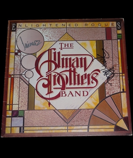 Allman Brothers Band: Gregg Allman & Jaimoe Dual-Signed "Enlightened Rogues" Album Cover (BAS Beckett Guaranteed)