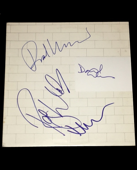 Pink Floyd Group Signed "The Wall" LP w/ Waters, Mason & Wright + Index Card Signed by Gilmour! (BAS/Beckett Guaranteed)