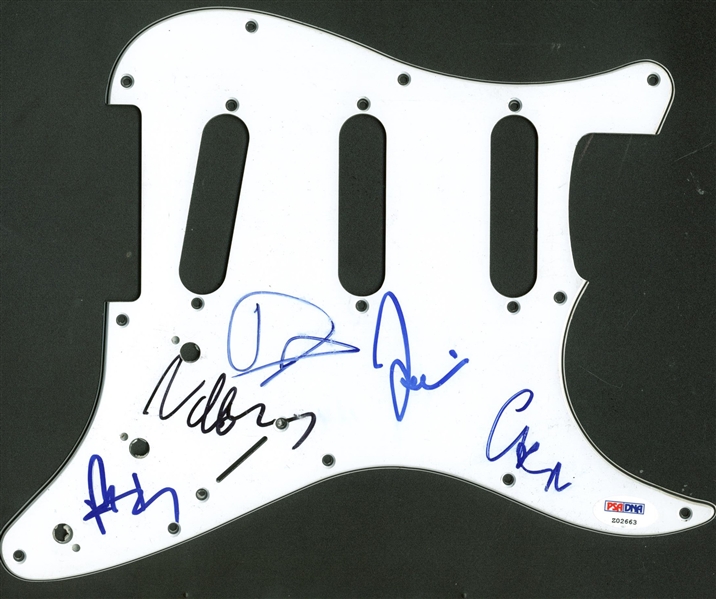 Foo Fighters Impressive Band Signed Stratocaster Style Pickguard w/5 Signatures! (PSA/DNA)