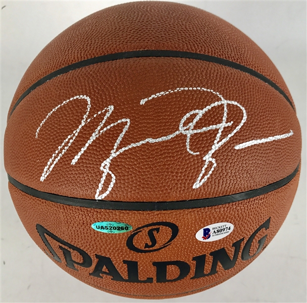 Michael Jordan Superb Signed Spalding NBA Game Model Basketball with Desirable Silver Marker Autograph! (UDA & Beckett/BAS)