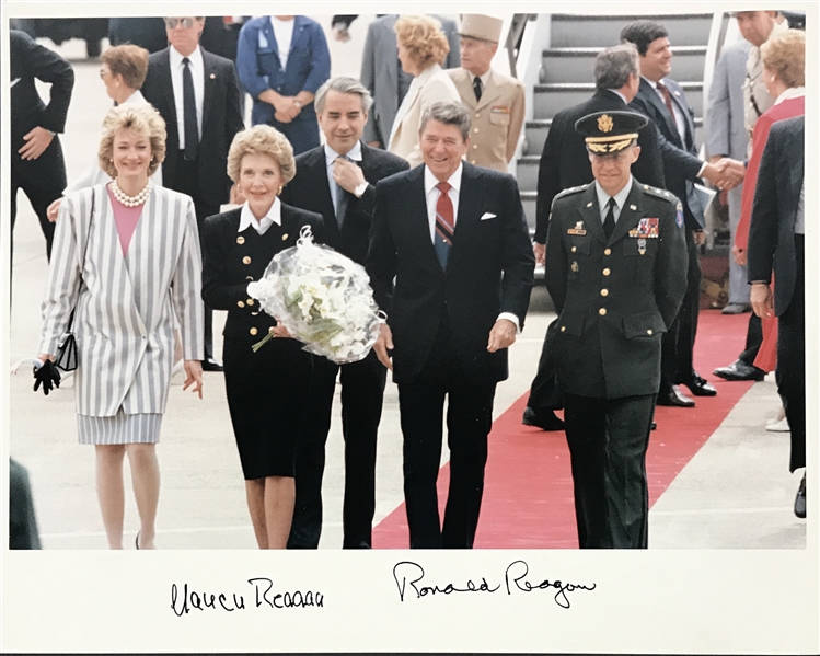 President Ronald Reagan & First Lady Nancy Reagan Beautiful Dual Signed 8" x 10" Color Photo (PSA/DNA ALOA)
