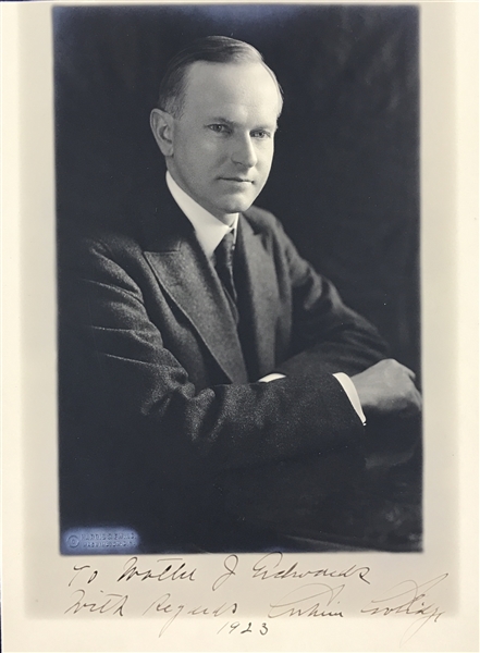 Calvin Coolidge Signed 8" x 11" Harris & Ewing Portrait Photograph (Beckett/BAS Guaranteed)