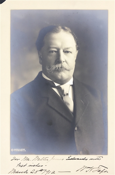 President William Taft Signed Harris & Ewing Presidential Portrait Photo (Beckett/BAS Guaranteed)