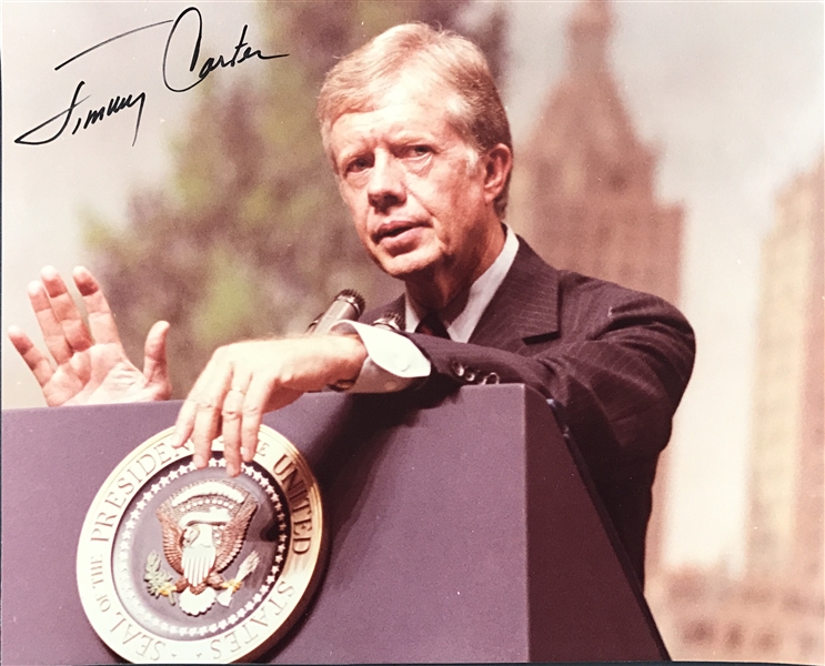 Jimmy Carter Signed 8" x 10" Color Photo with Full Name Autograph (Beckett/BAS Guaranteed)