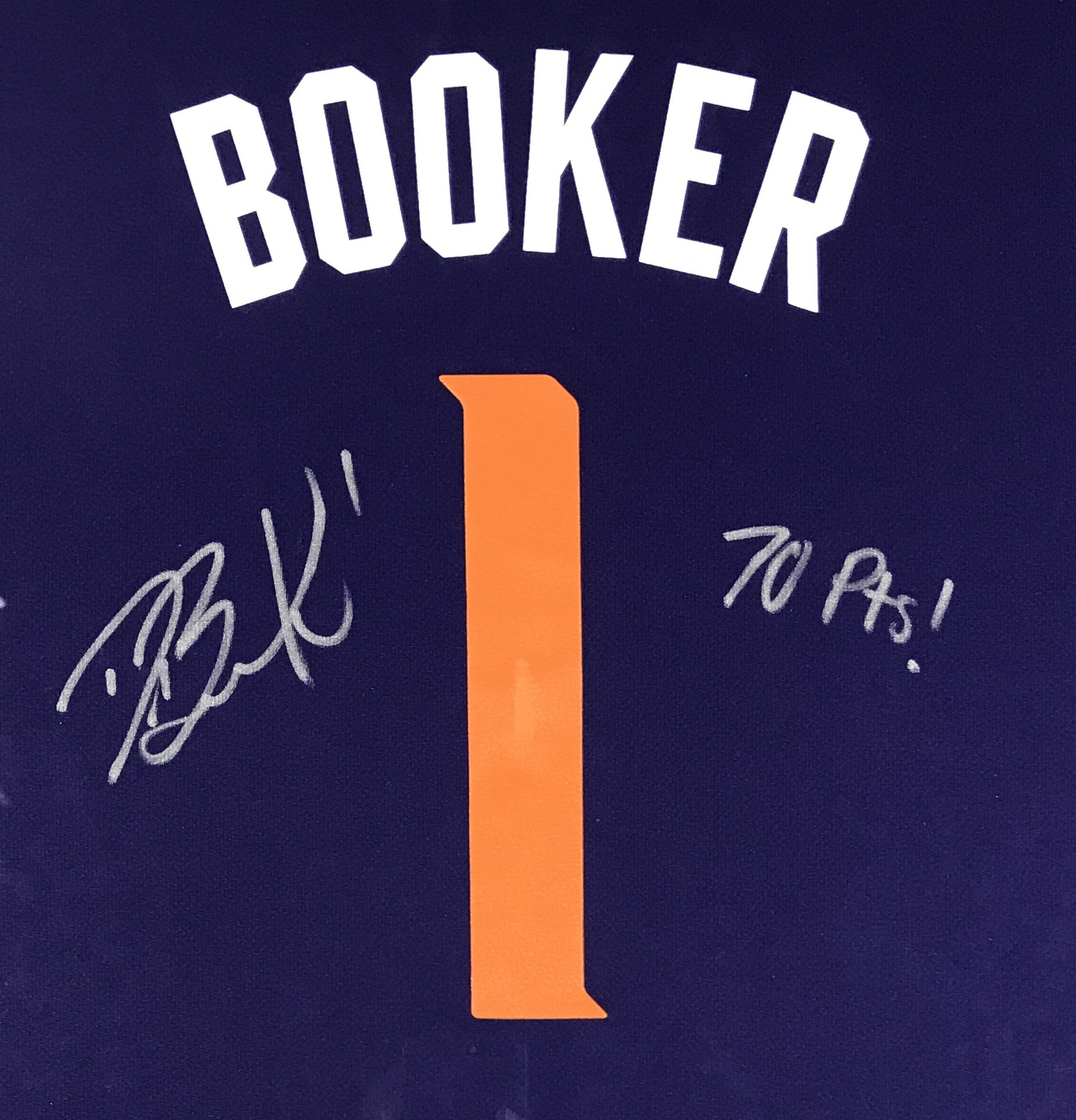 Devin Booker Signed Suns 33x42 Custom Framed Jersey Display with